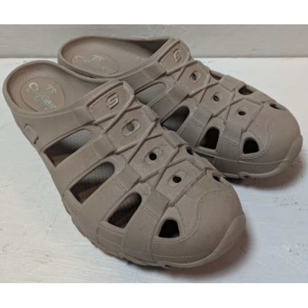 Skechers Cali Gear Clogs Brown Tan Slip On Womens 8 Comfort Outdoor